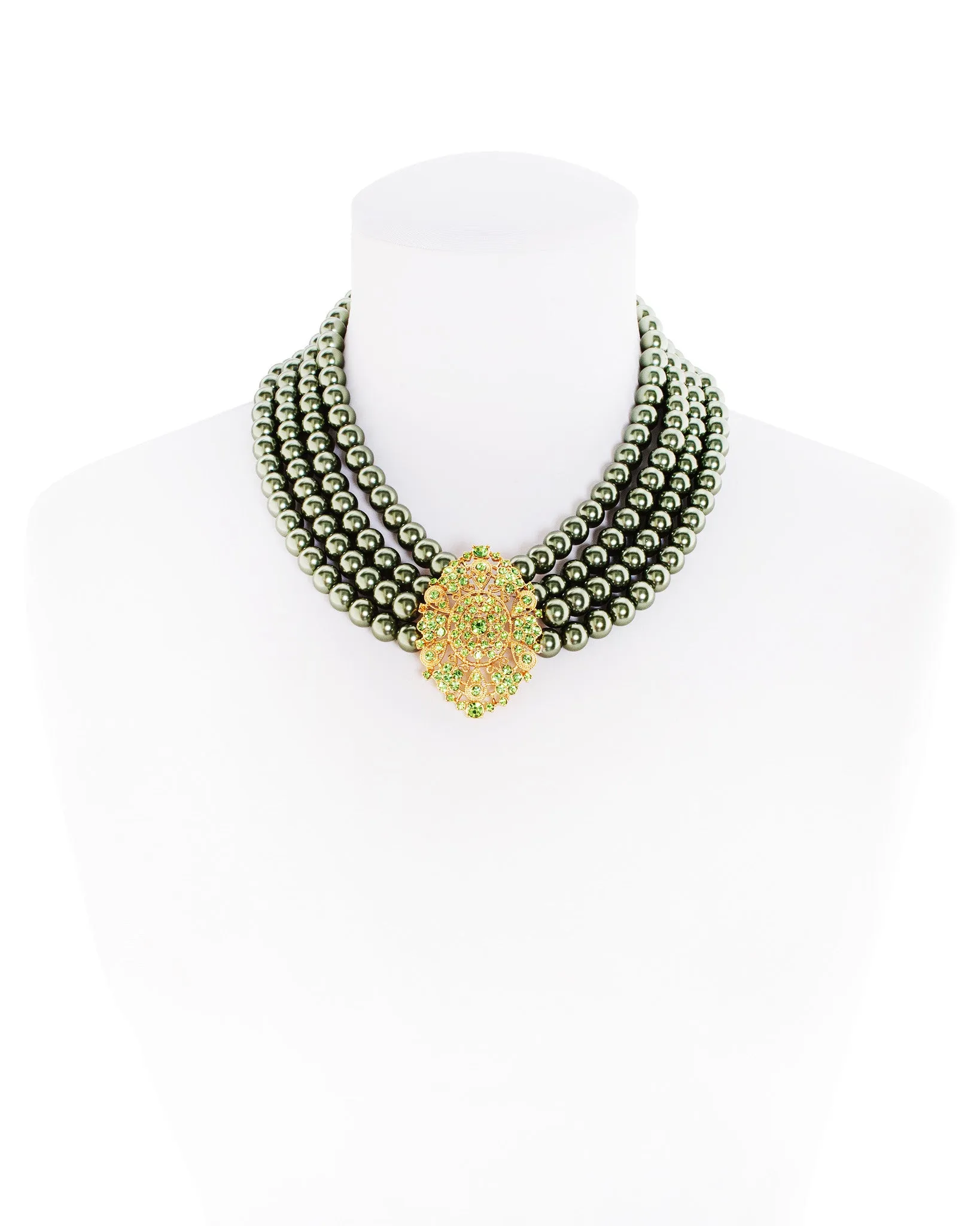 EMPRESS OF THE SEASON STATEMENT NECKLACE (GREEN)