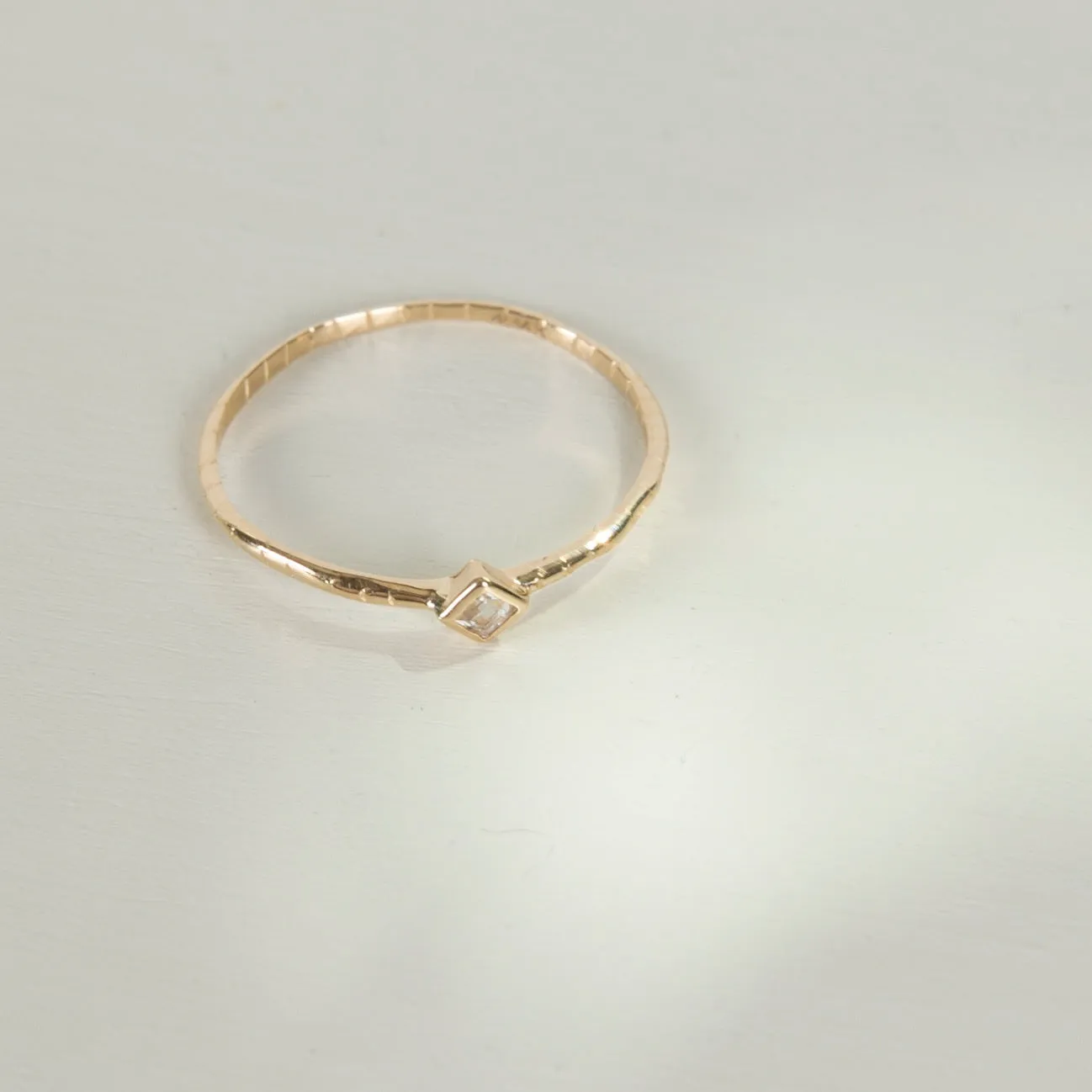 Esme Fine Stacker | 14k Gold | White Topaz