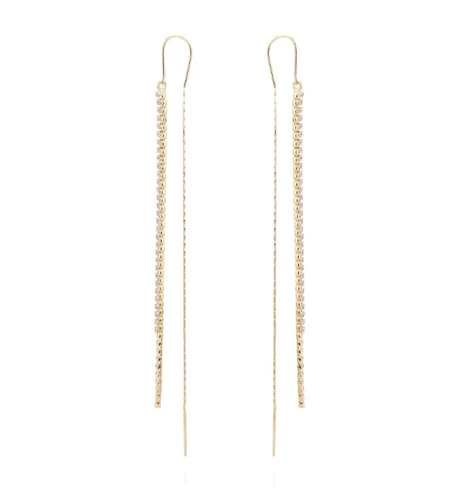 Flora Rhinestone Fringe Earrings by Vintage Havana Jewelry