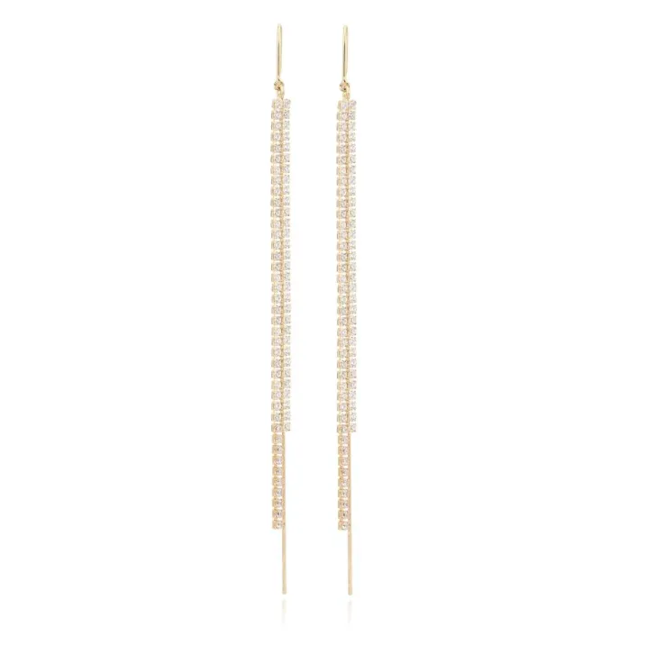 Flora Rhinestone Fringe Earrings by Vintage Havana Jewelry
