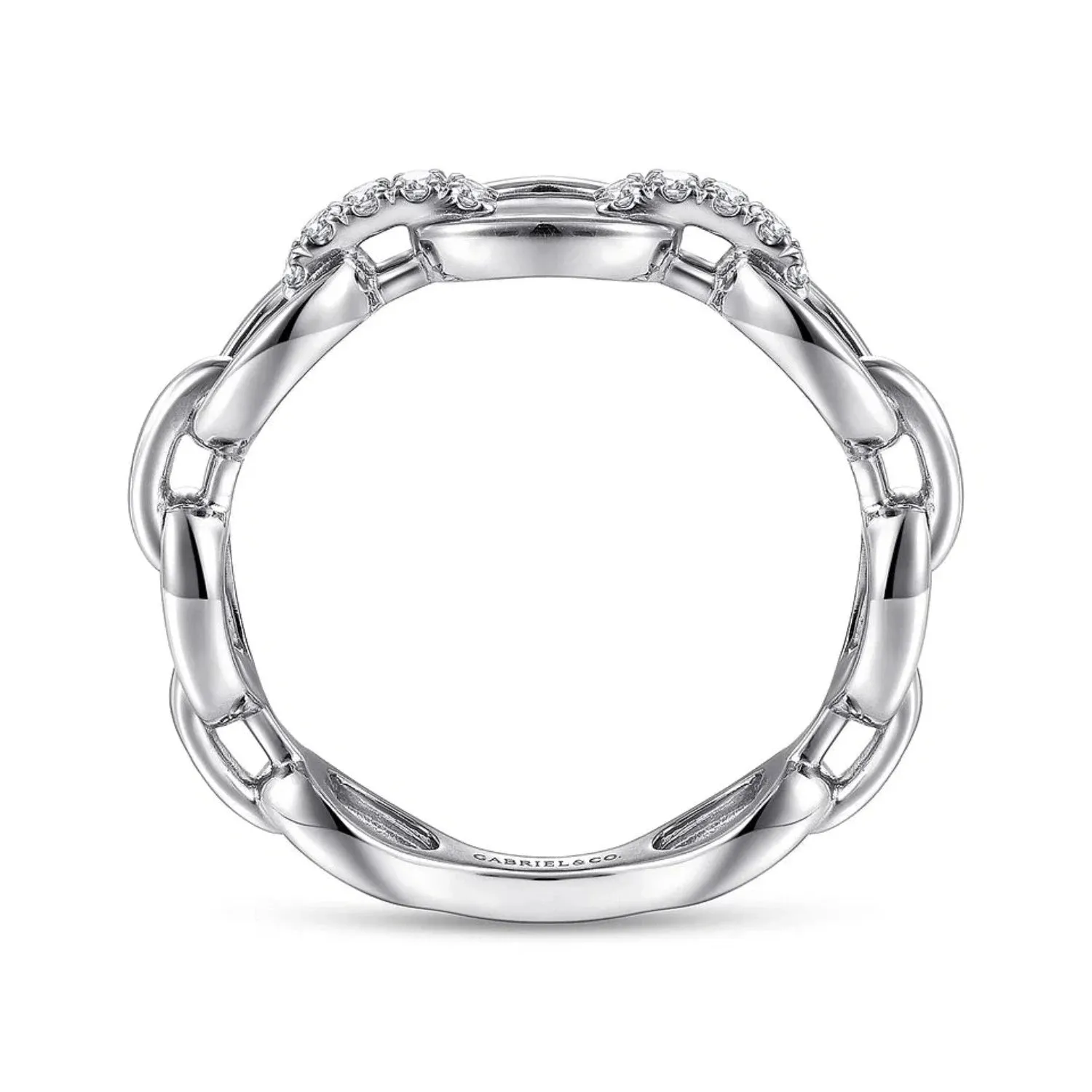 Gabriel & Co. Oval Chain Link Diamond Stackable Ring