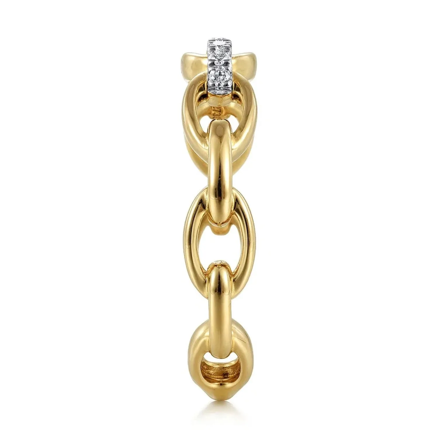 Gabriel & Co. Oval Chain Link Diamond Stackable Ring