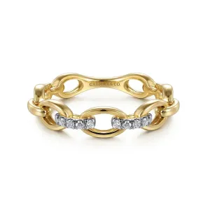 Gabriel & Co. Oval Chain Link Diamond Stackable Ring