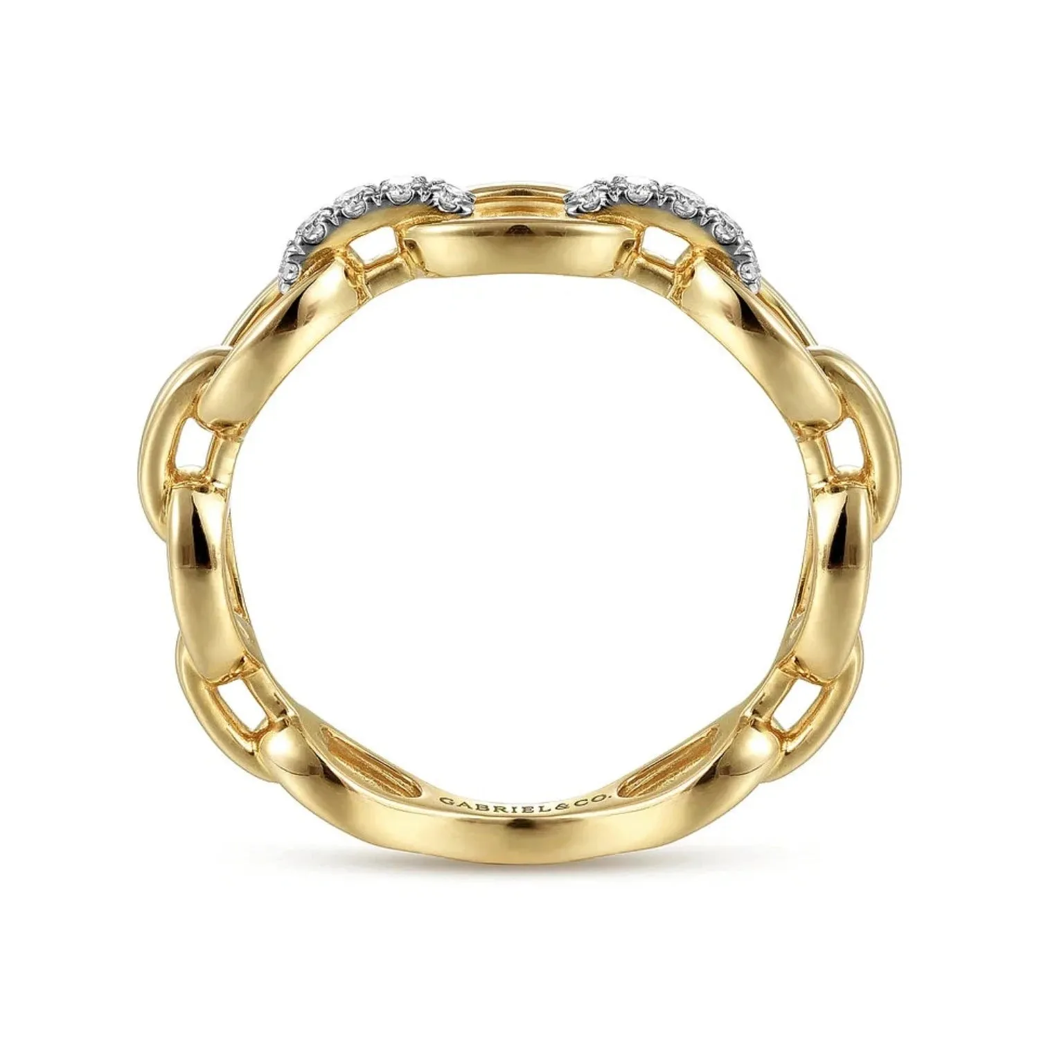 Gabriel & Co. Oval Chain Link Diamond Stackable Ring