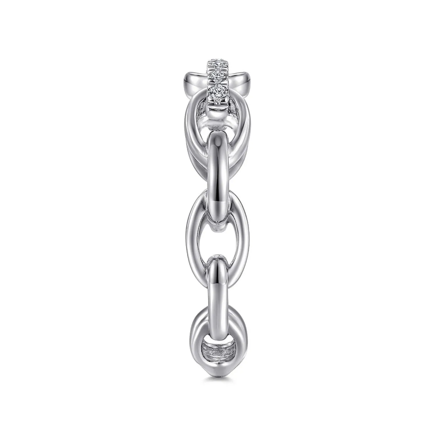 Gabriel & Co. Oval Chain Link Diamond Stackable Ring