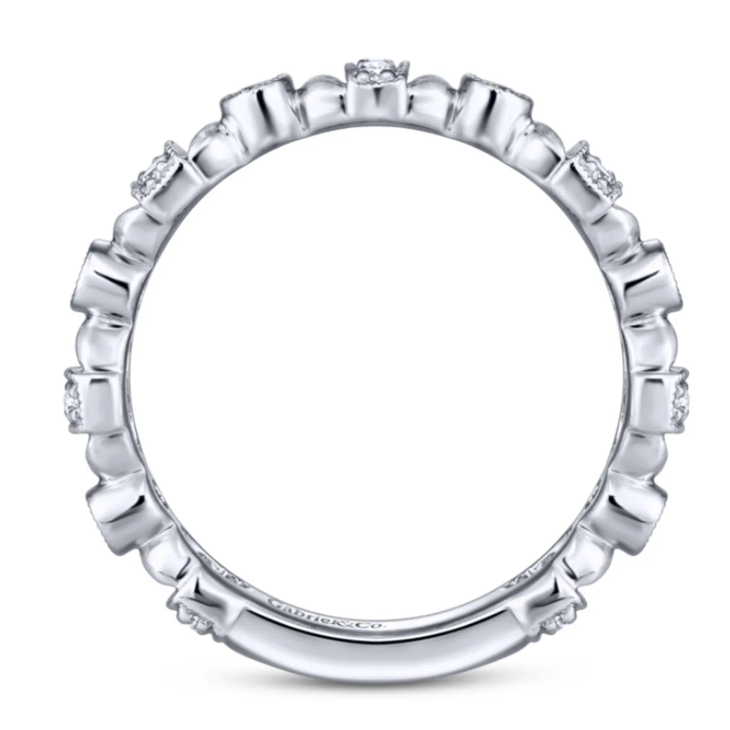 Gabriel & Co. Vintage Style Stackable Diamond Band