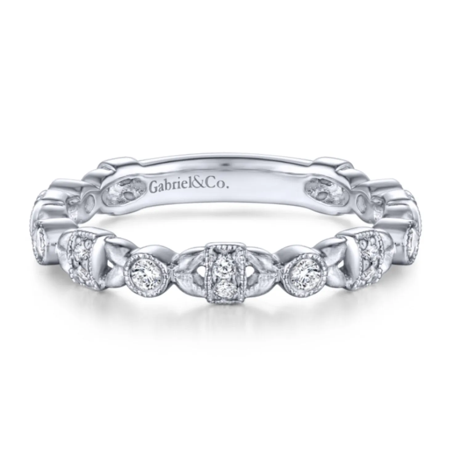Gabriel & Co. Vintage Style Stackable Diamond Band