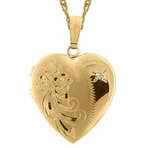 Gold Diamond Heart Locket