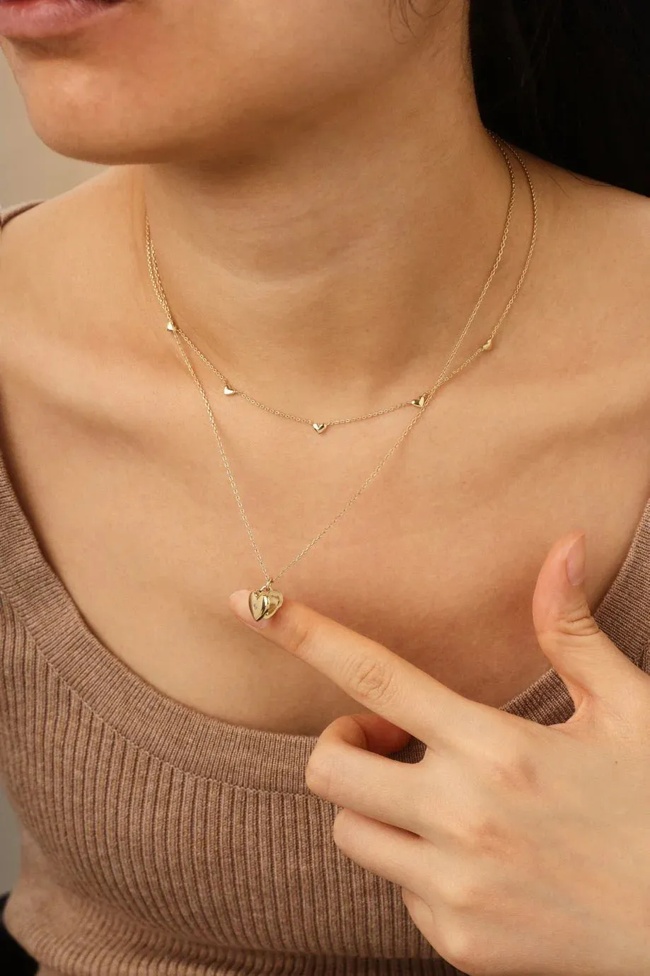 Gold Plated Mini Heart CZ Locket