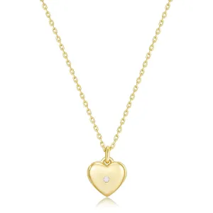 Gold Plated Mini Heart CZ Locket