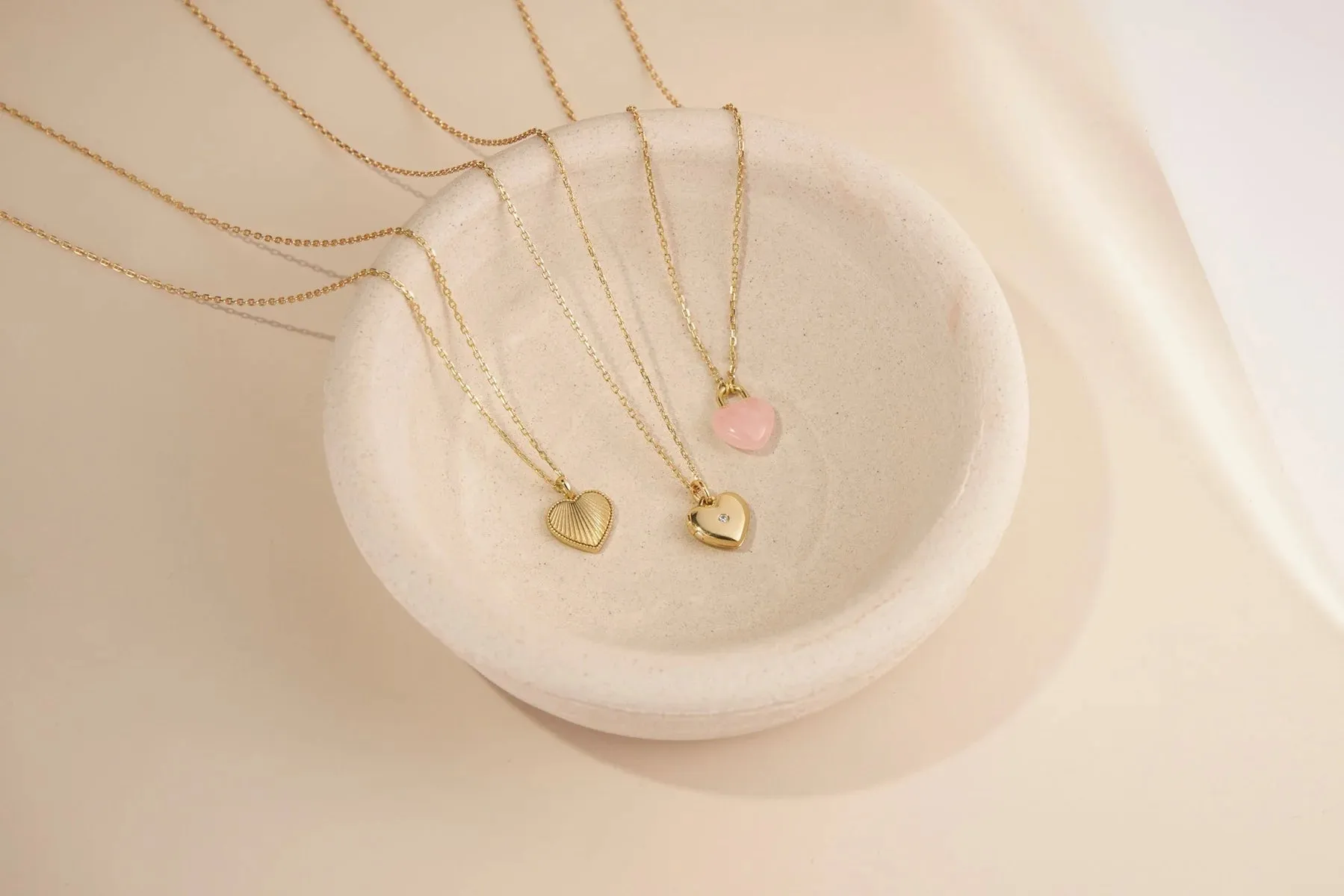 Gold Plated Mini Heart CZ Locket