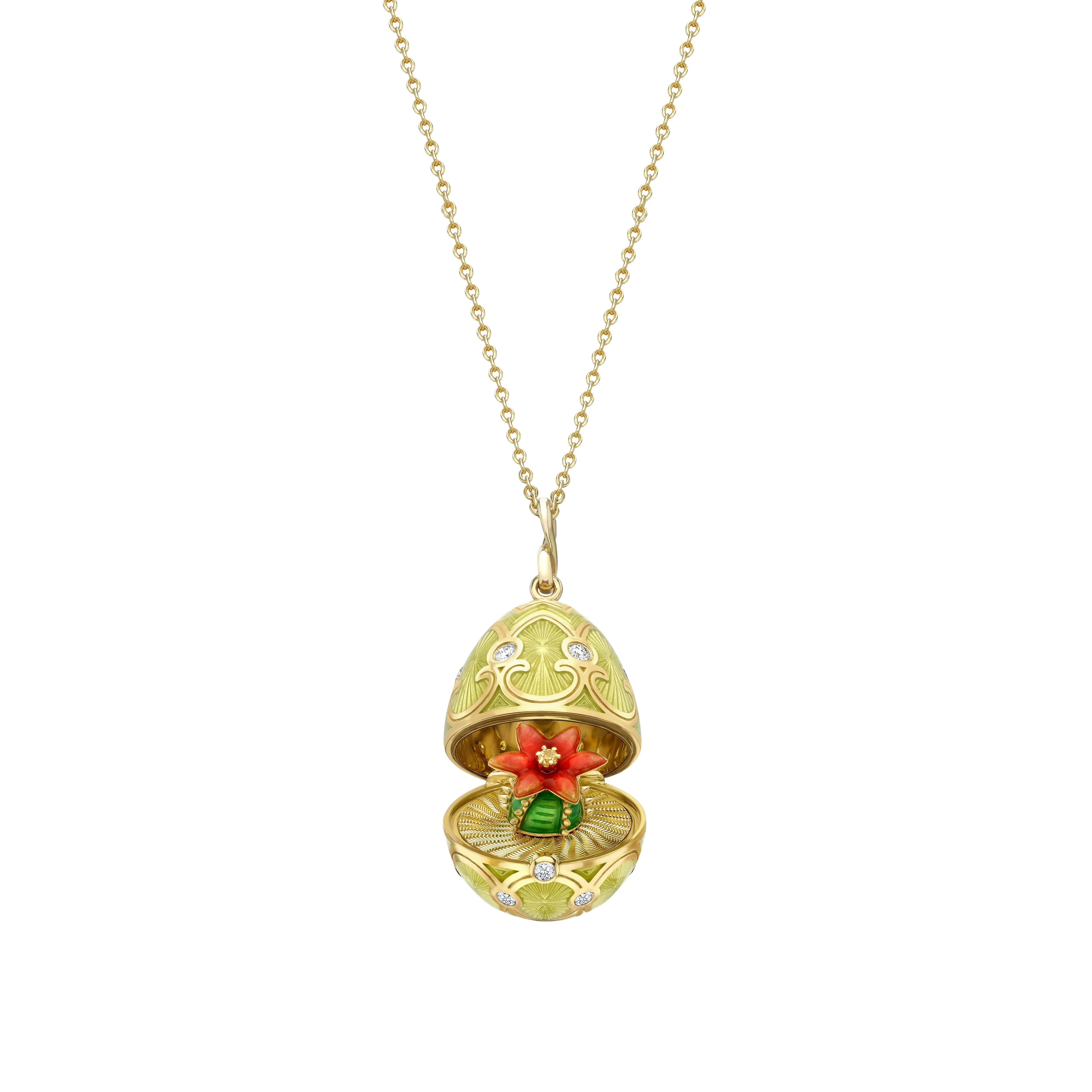 Guilloché Enamel Cactus Surprise Locket