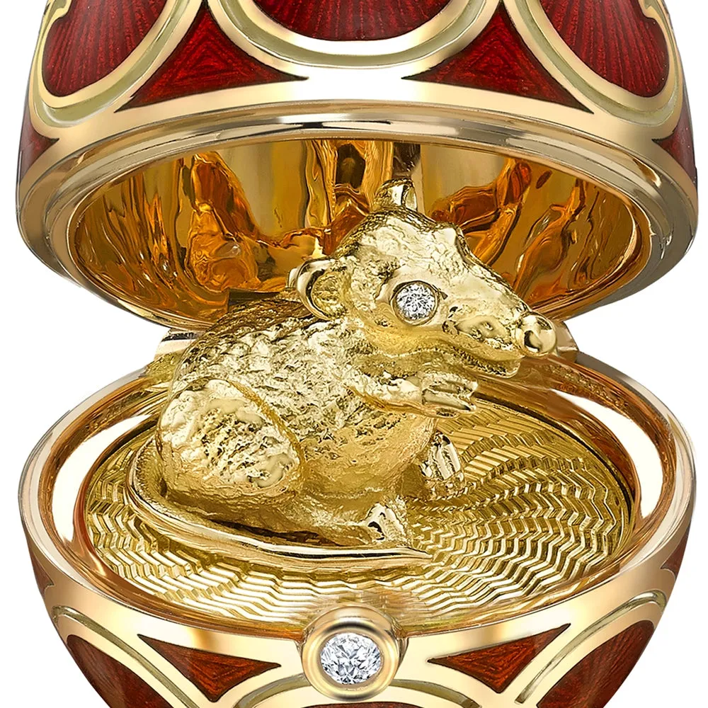 Guilloché Enamel Year of the Rat Surprise Locket