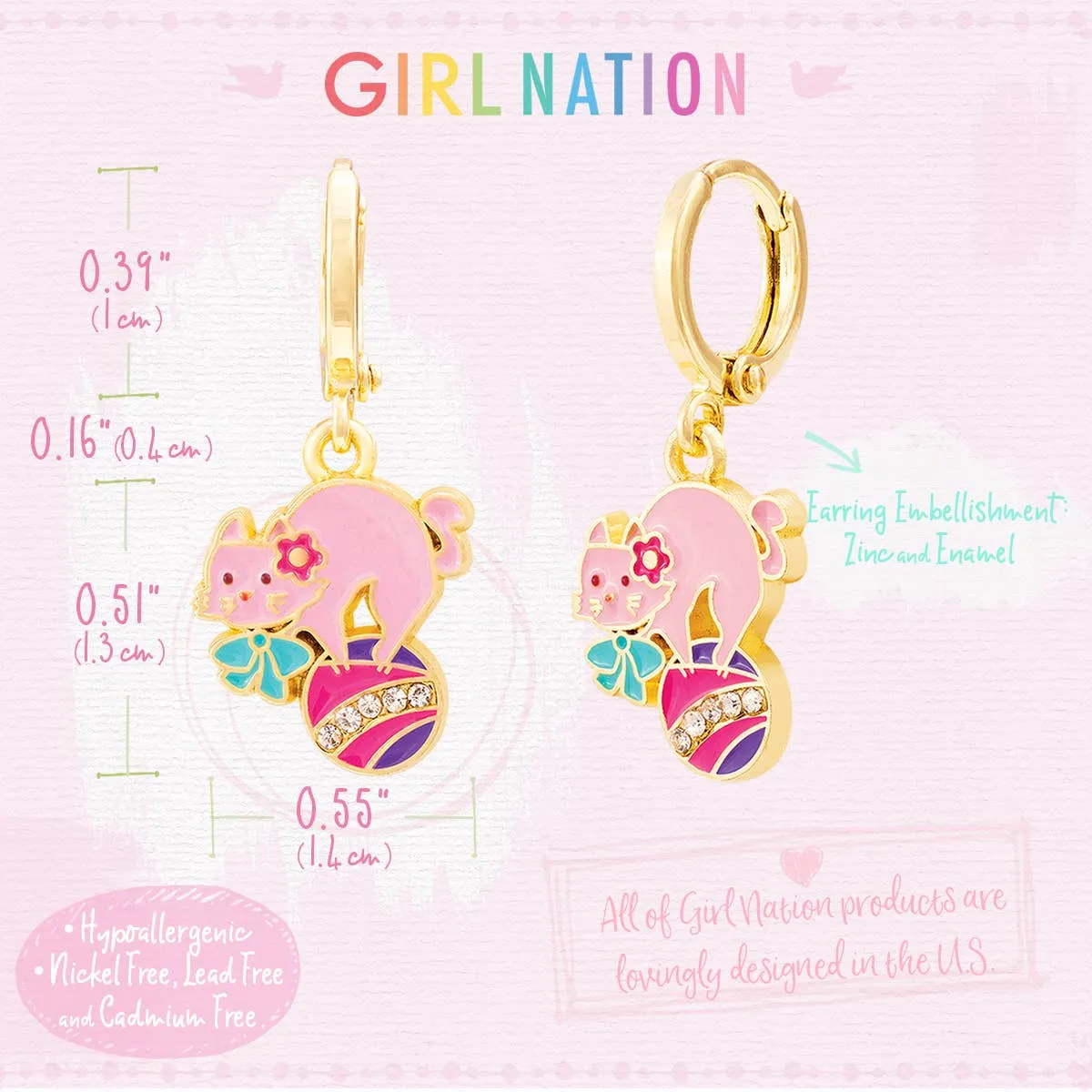 Huggie Hoop Dangle Earrings | Purr-fect Kitty