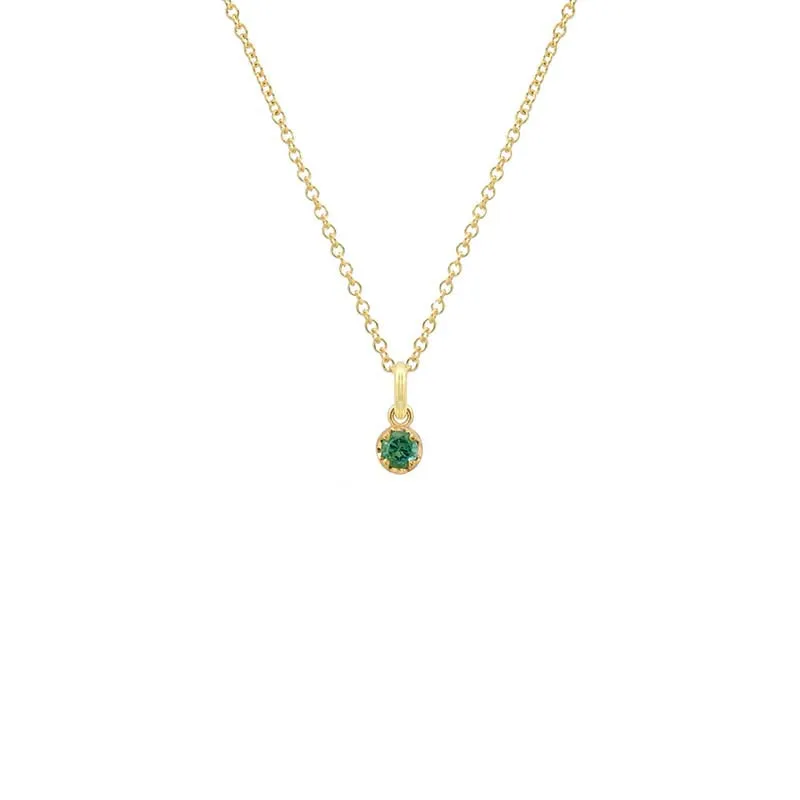 Illusion Set Emerald Pendant Necklace