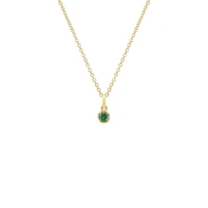 Illusion Set Emerald Pendant Necklace