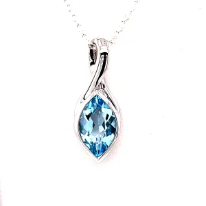 Kaleidoscope Cross Over Marquee Blue Topaz Pendant