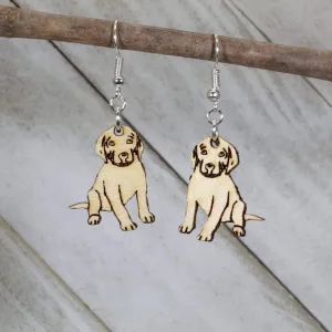 Labrador Puppy Wooden Dangle Earrings by Cate's Concepts, LLC