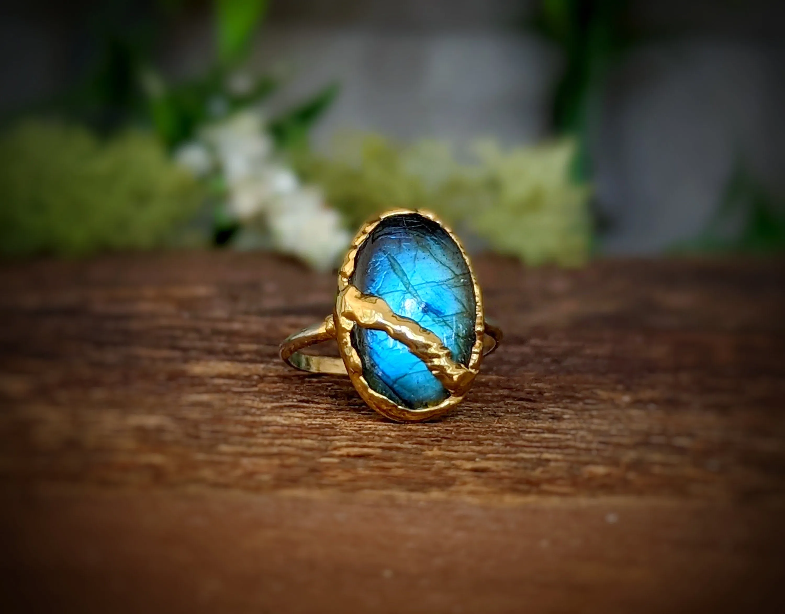 Labradorite Kintsugi ring