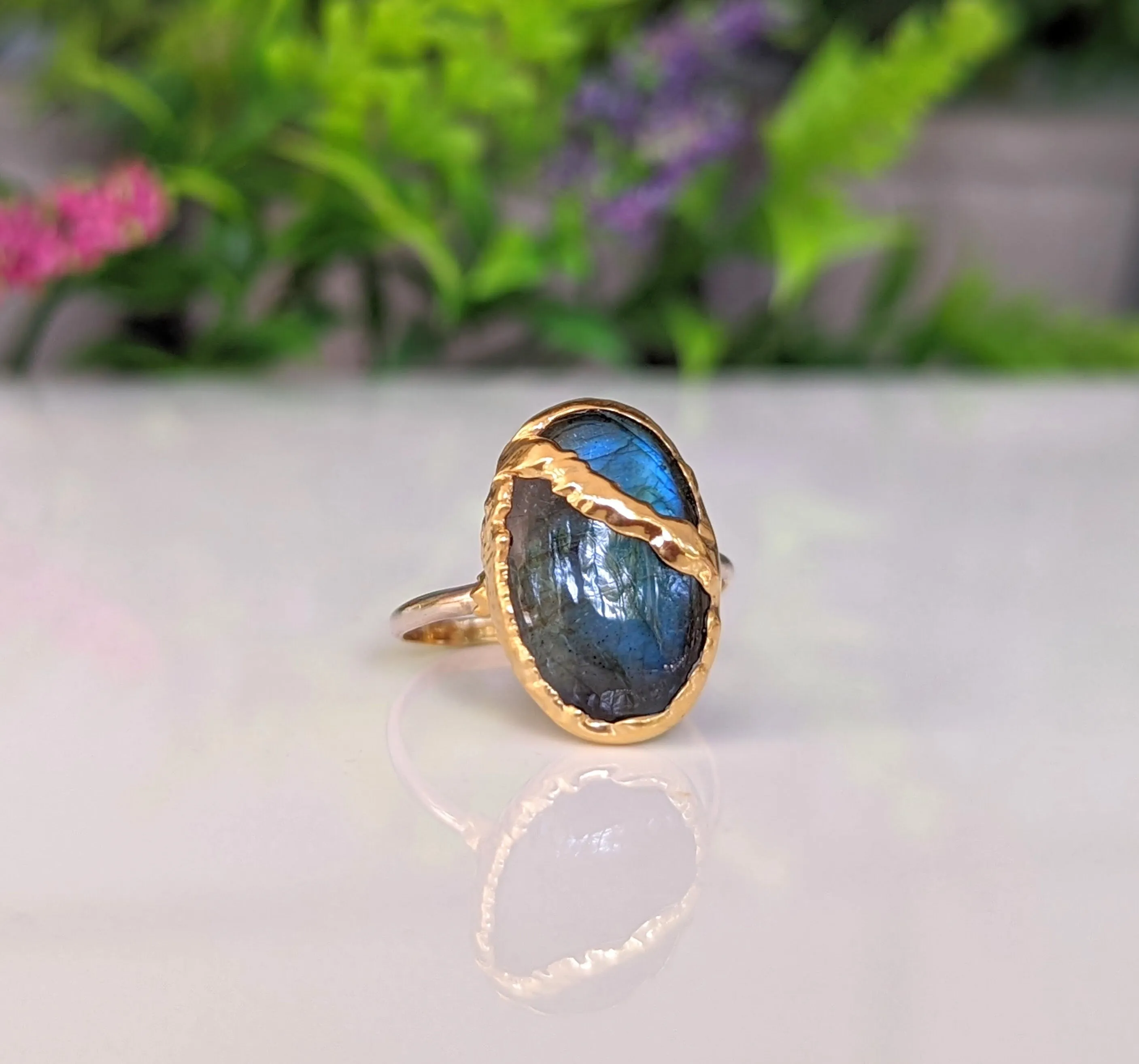 Labradorite Kintsugi ring