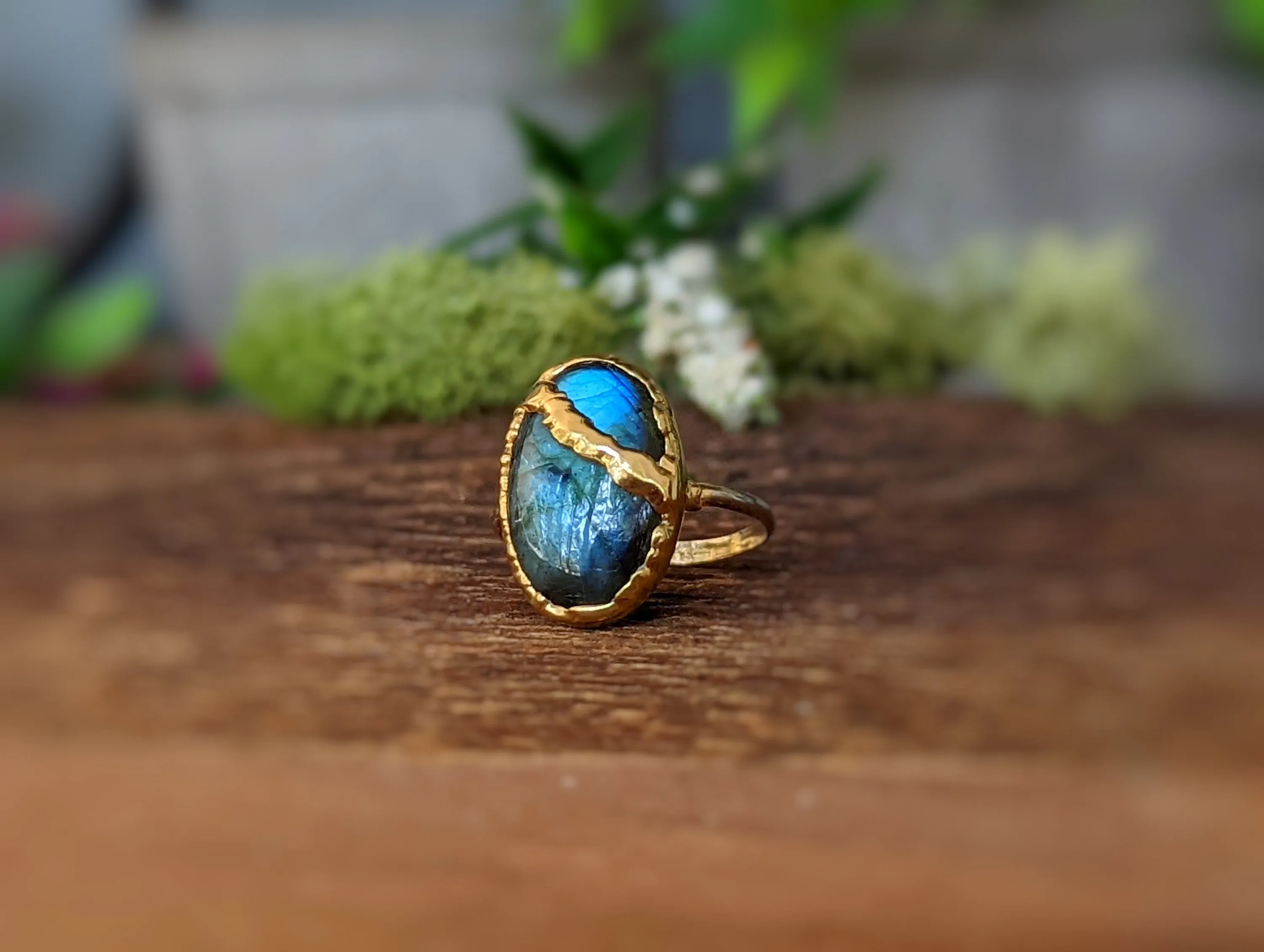Labradorite Kintsugi ring