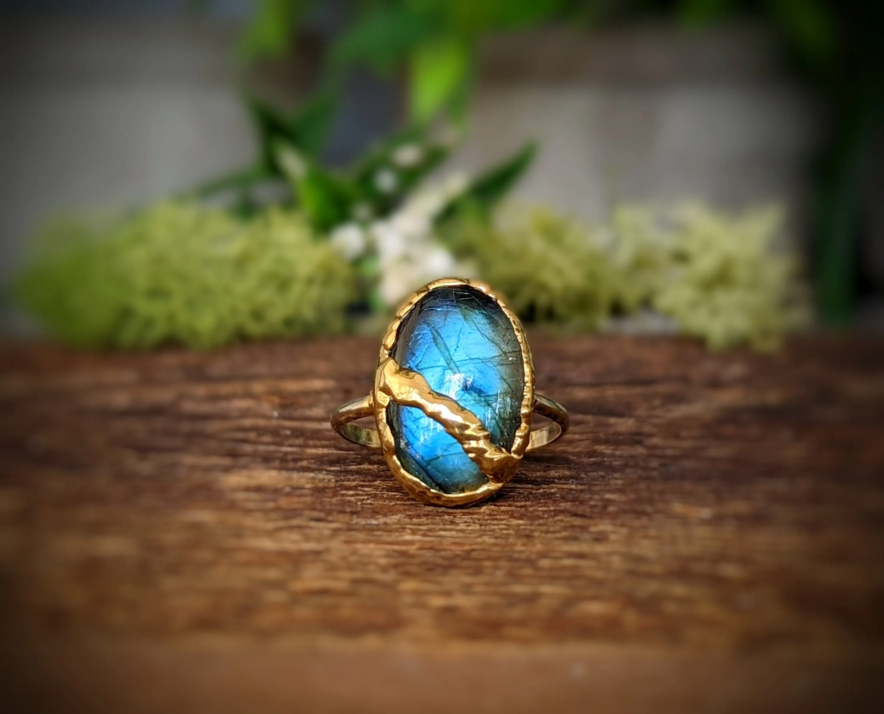 Labradorite Kintsugi ring