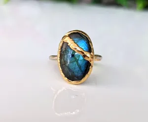 Labradorite Kintsugi ring