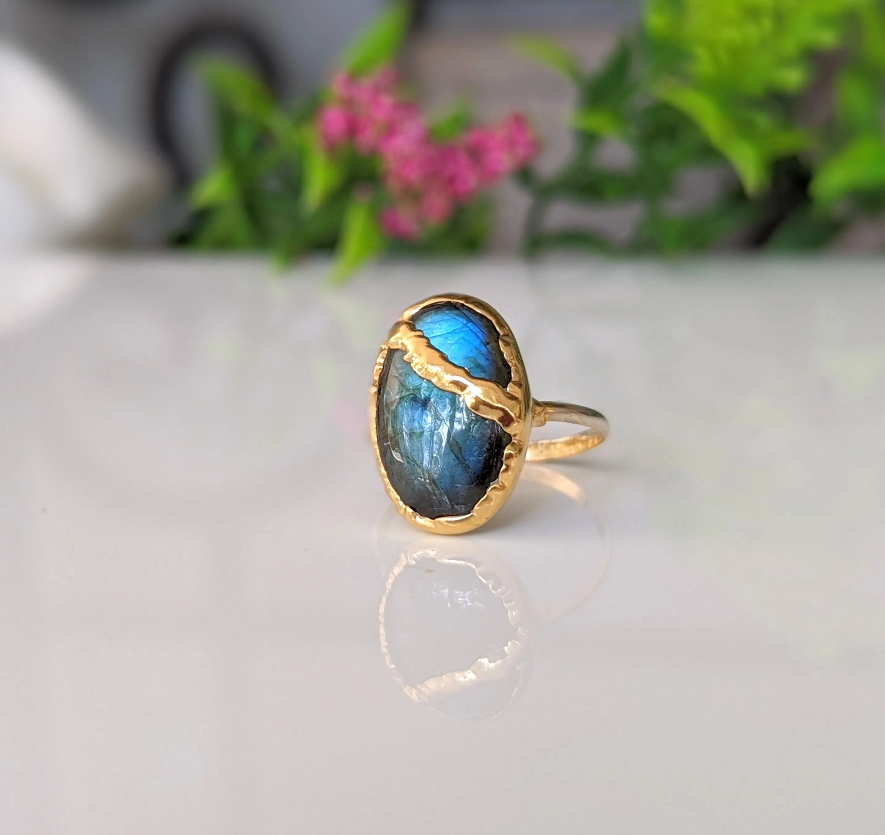 Labradorite Kintsugi ring