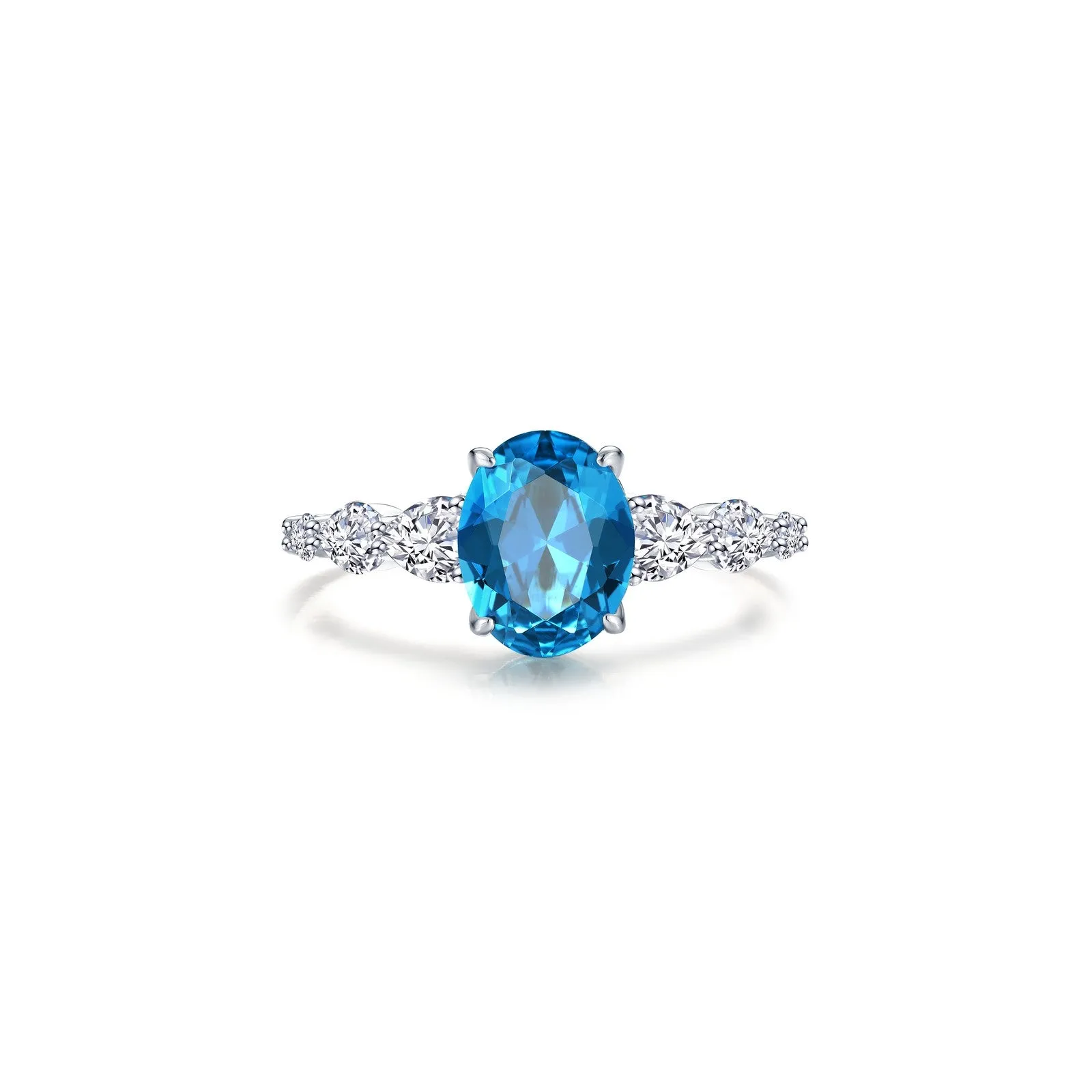 Lafonn Classic Oval Blue Blue Topaz Ring R0540BTP