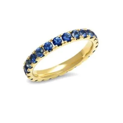 Large Blue Sapphire Eternity Band