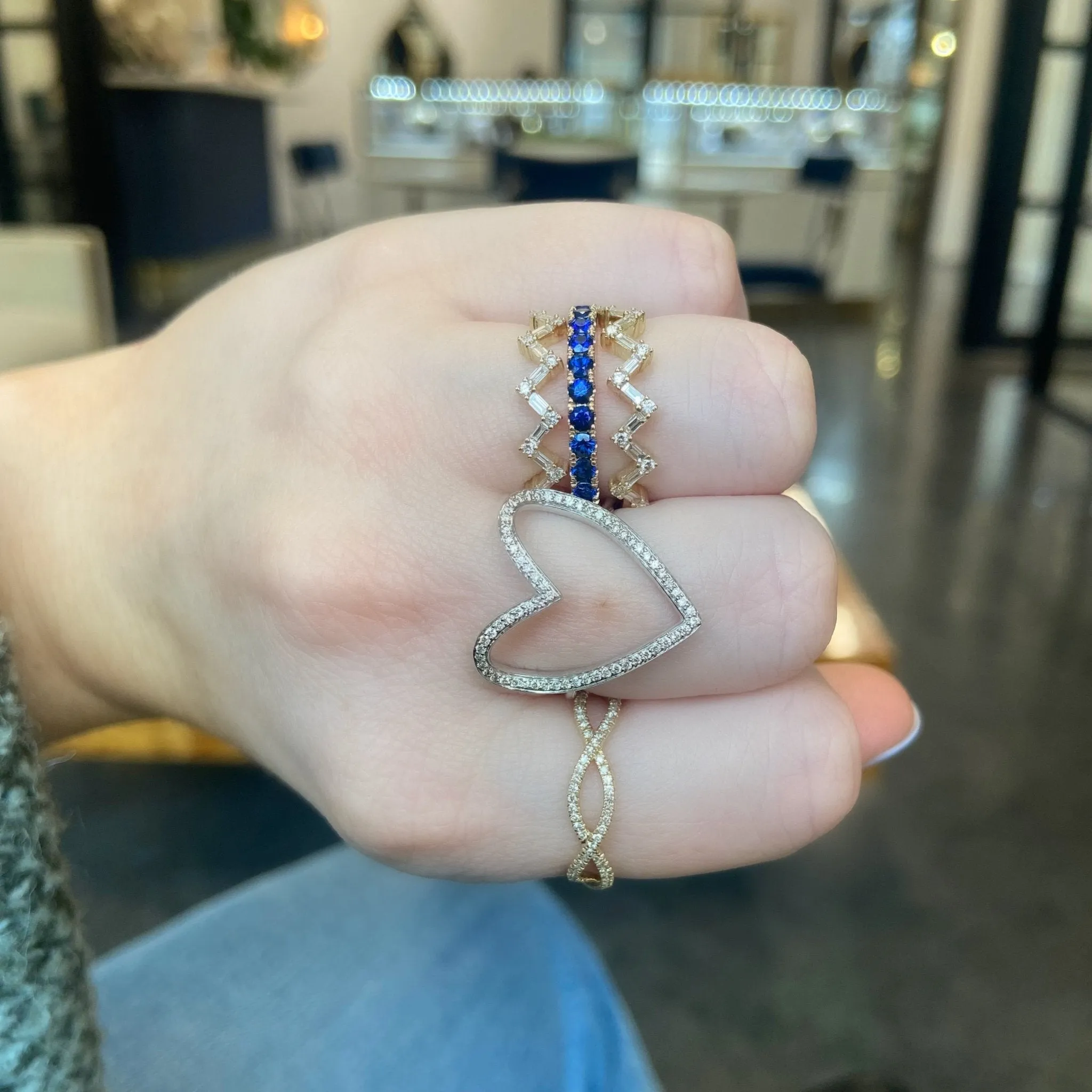 Large Blue Sapphire Eternity Band