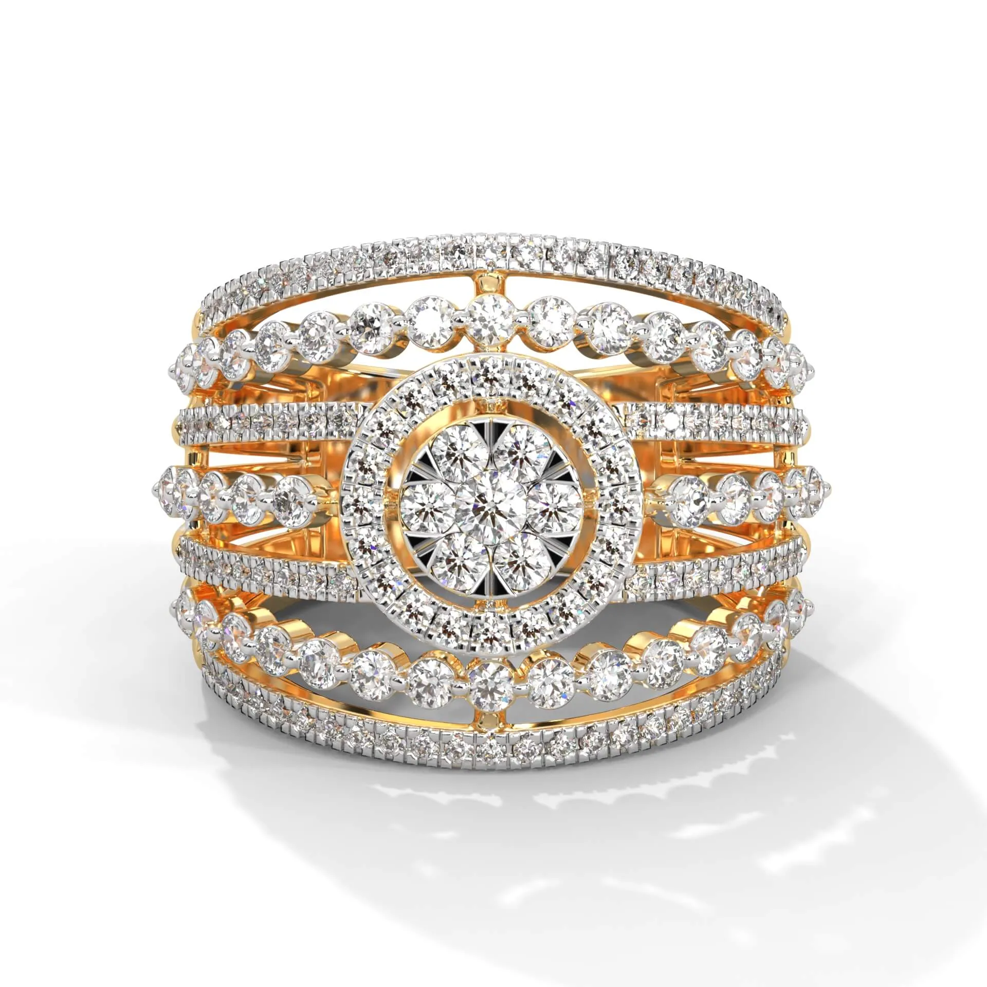 Lusita Cocktail Silver Band For Women | 22KT Gold Vermeil