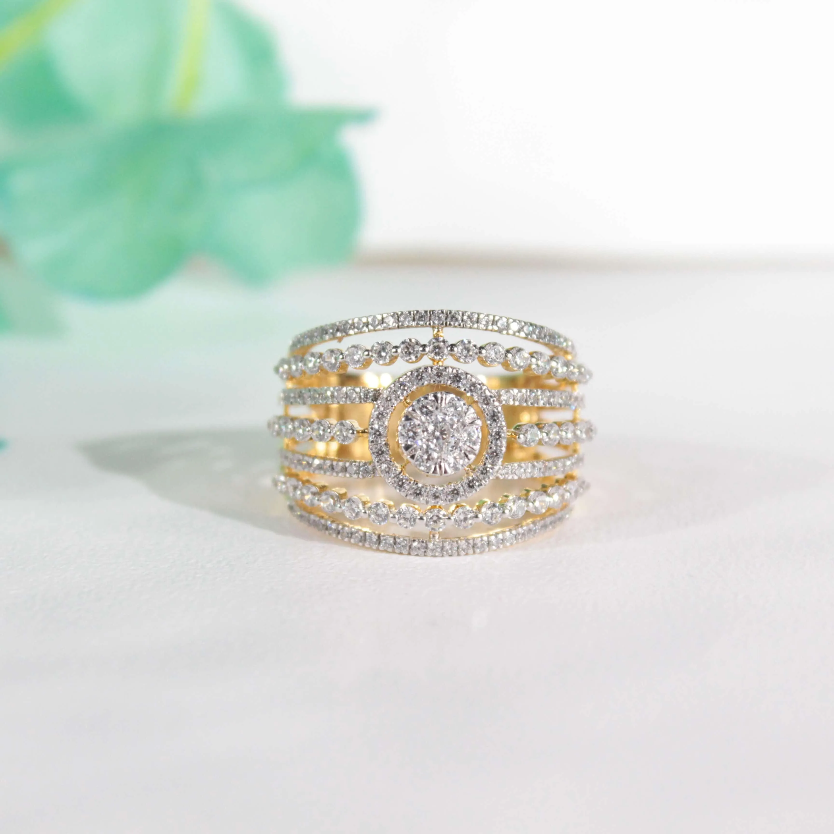 Lusita Cocktail Silver Band For Women | 22KT Gold Vermeil