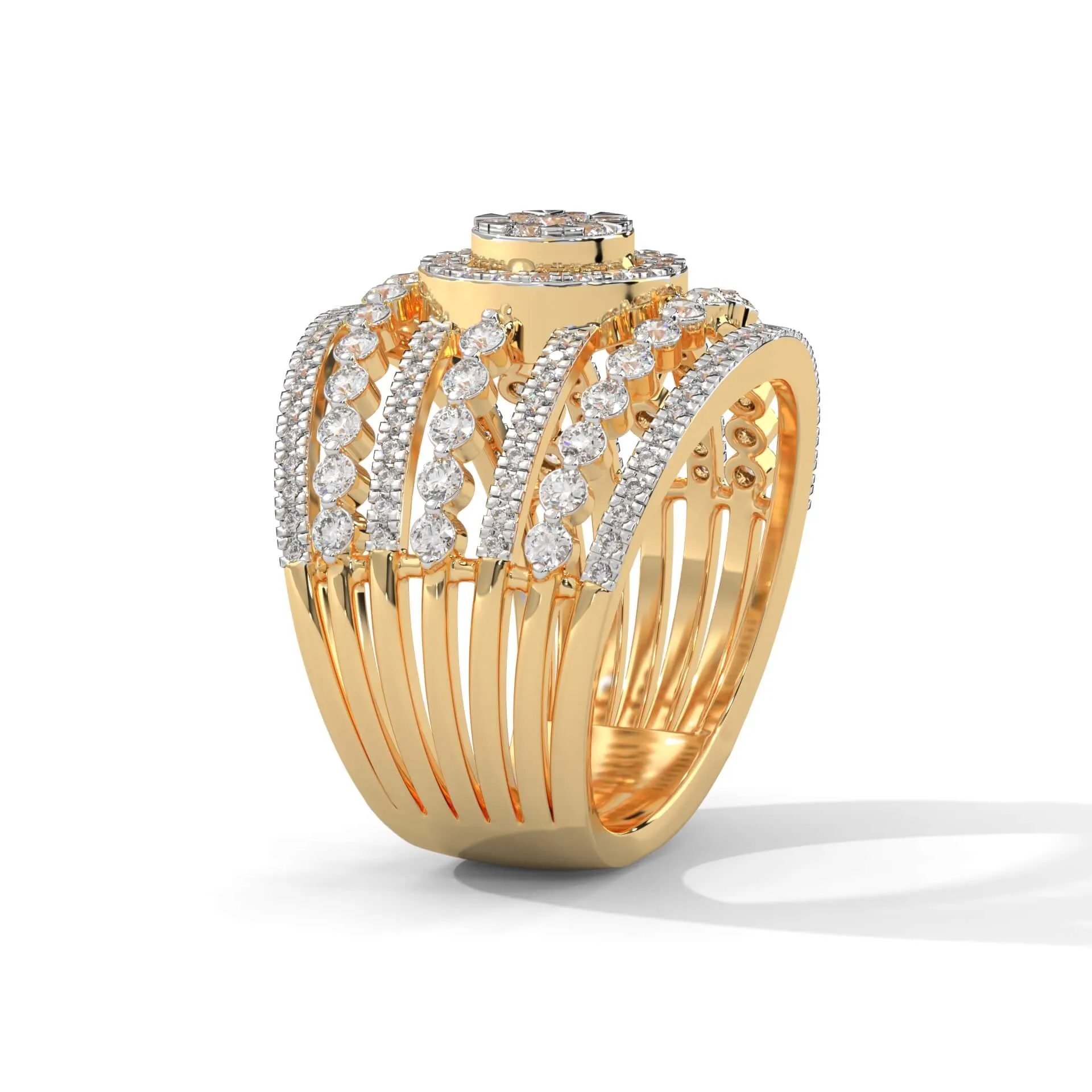 Lusita Cocktail Silver Band For Women | 22KT Gold Vermeil