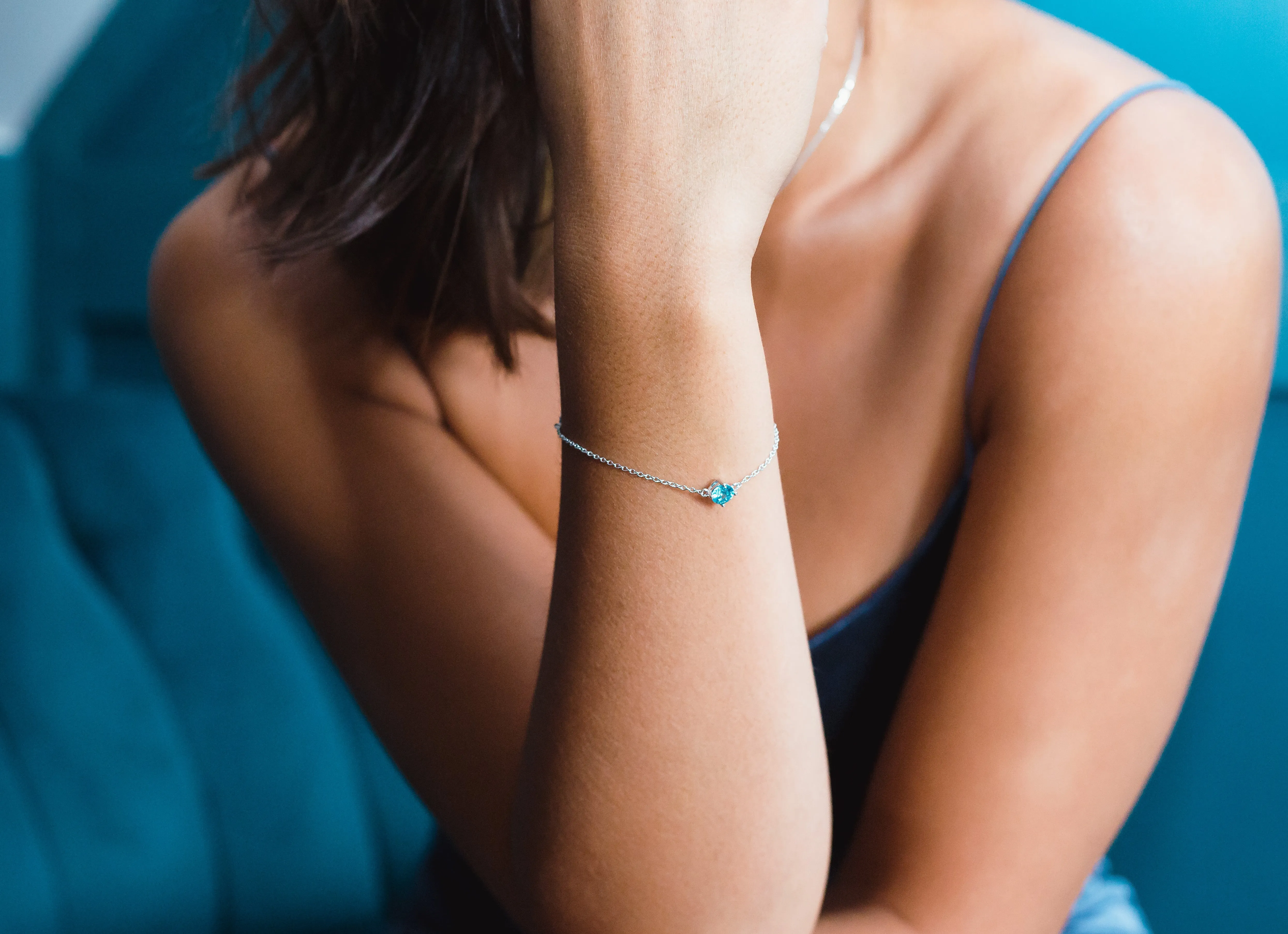 March Birthstone Bracelet - Aquamarine