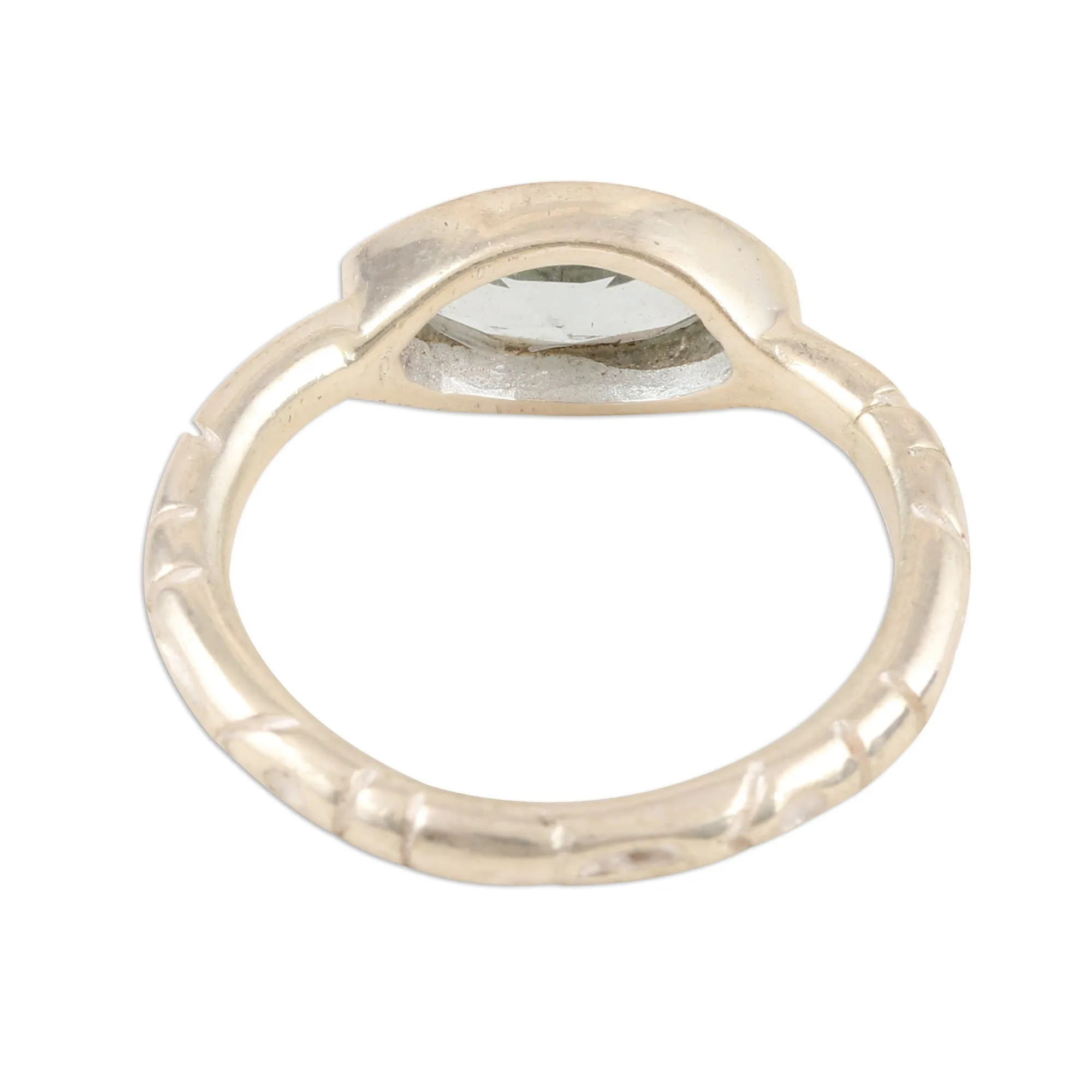 Marquise Cut Blue Topaz Ring from India - Delicate Eye | NOVICA