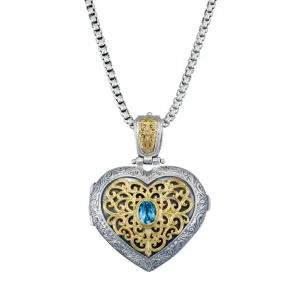 Mediterranean Stone Heart Locket (Large)