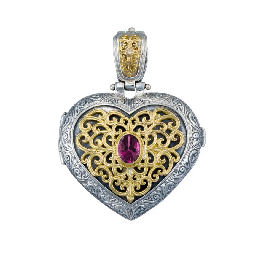 Mediterranean Stone Heart Locket (Large)