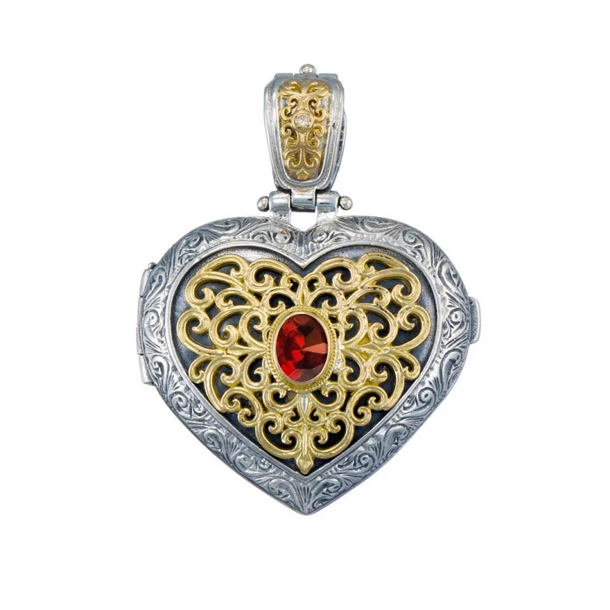 Mediterranean Stone Heart Locket (Large)