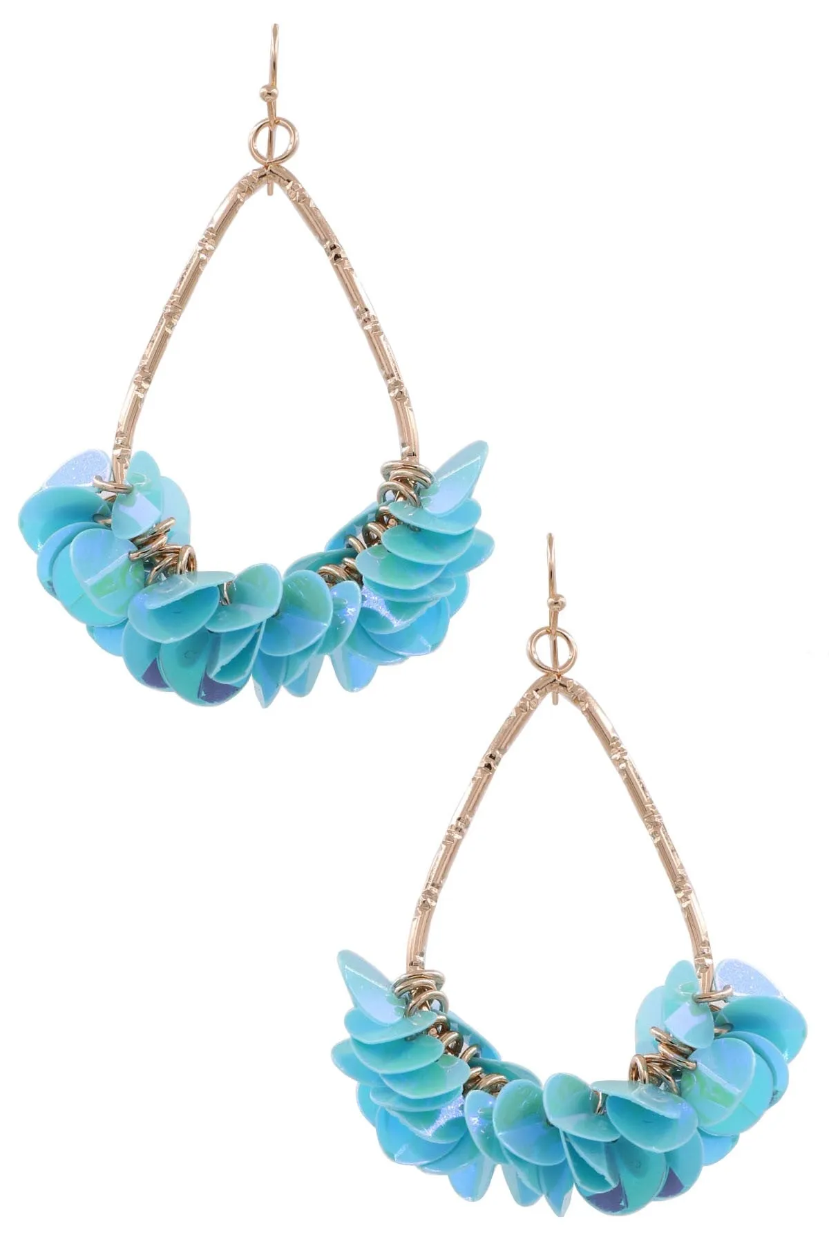 Metal Teardrop Acrylic Fringe Earrings