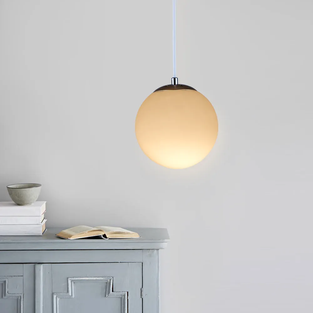 Modern White Glass Globe Pendant Lighting