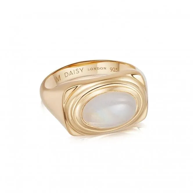 Moonstone Bold 18ct Gold Plated Ring HR3001_GP