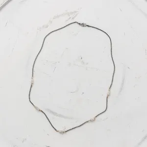 Moonstone Cube Station Necklace