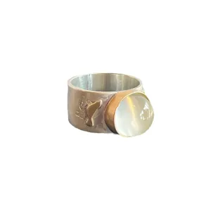 Moonstone Dove Peace Ring
