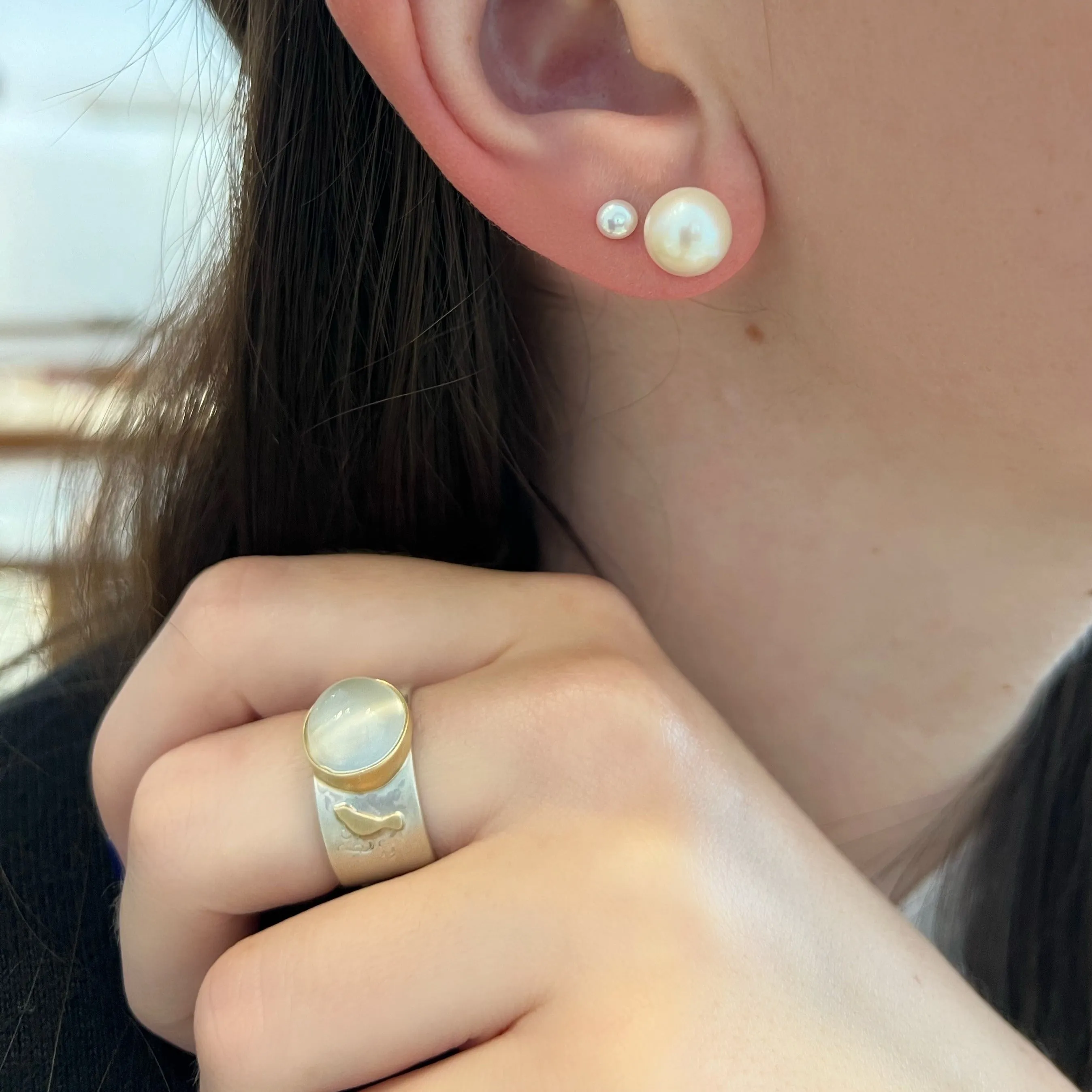 Moonstone Dove Peace Ring