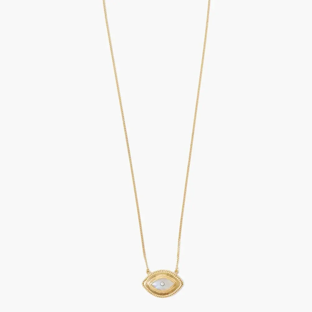 Moonstone Mariya Evil Eye Necklace