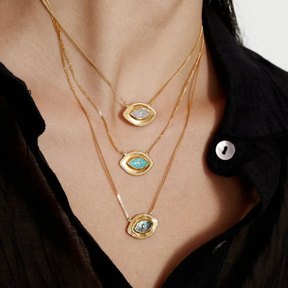 Moonstone Mariya Evil Eye Necklace