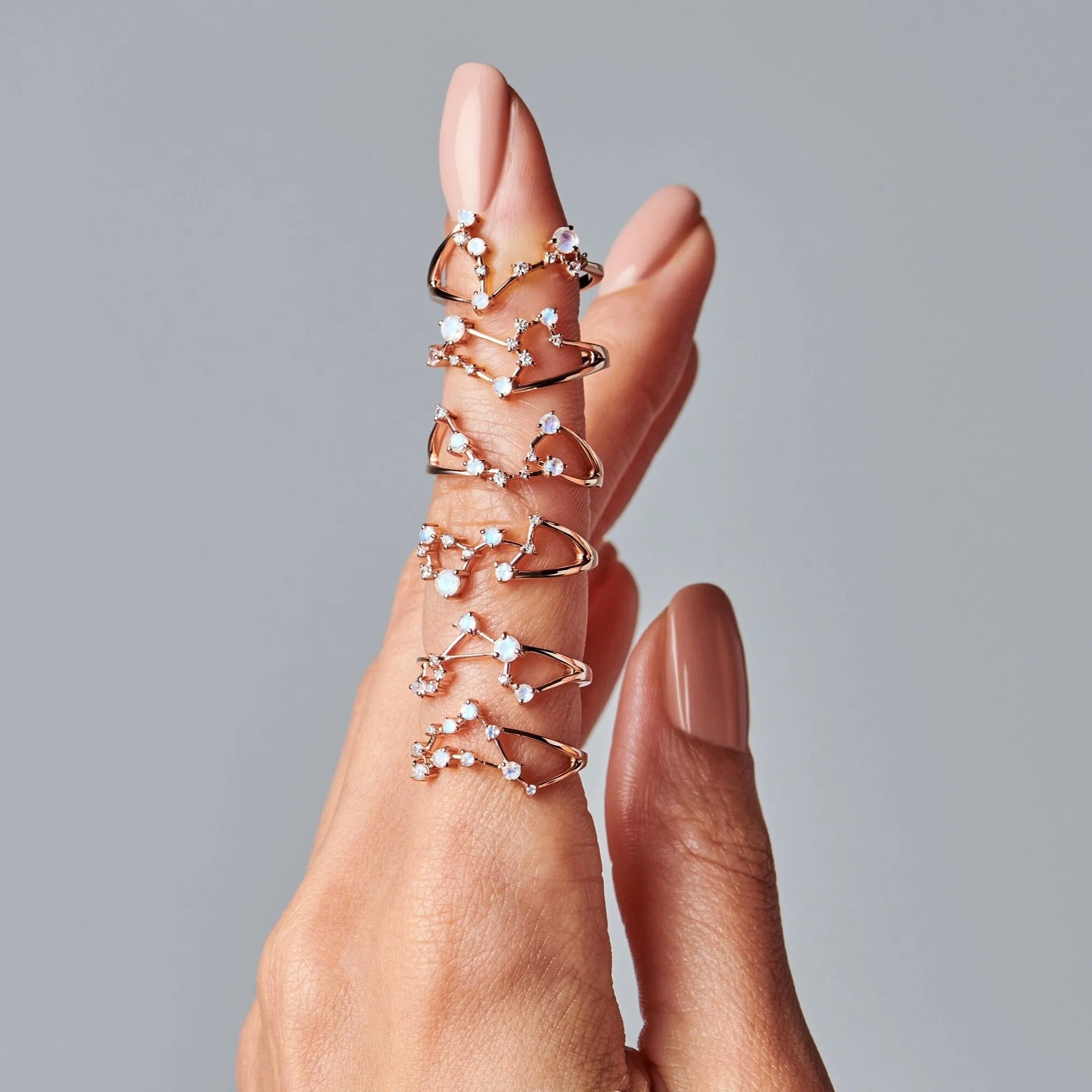 Moonstone Ring - Libra Zodiac Constellation