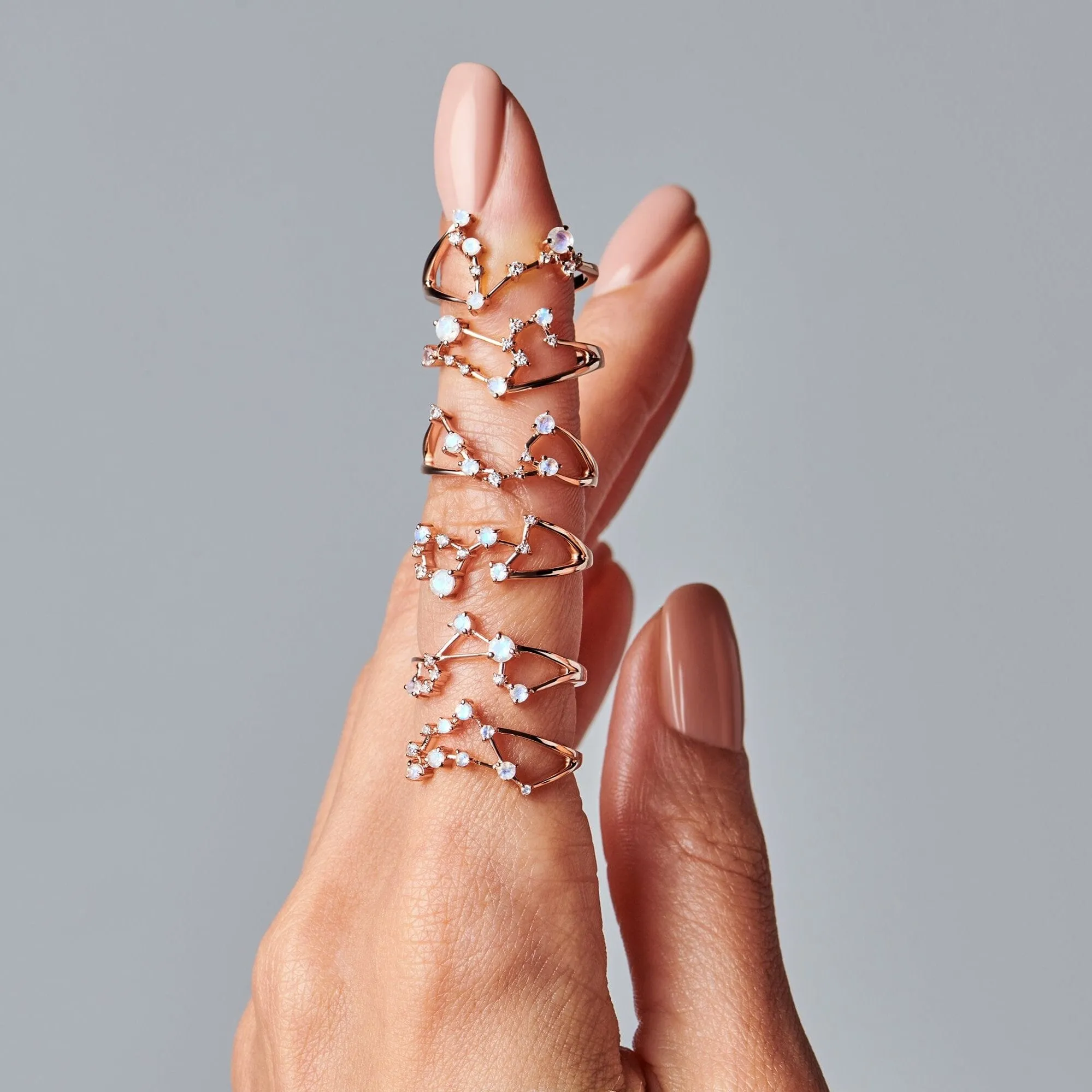 Moonstone Ring - Libra Zodiac Constellation