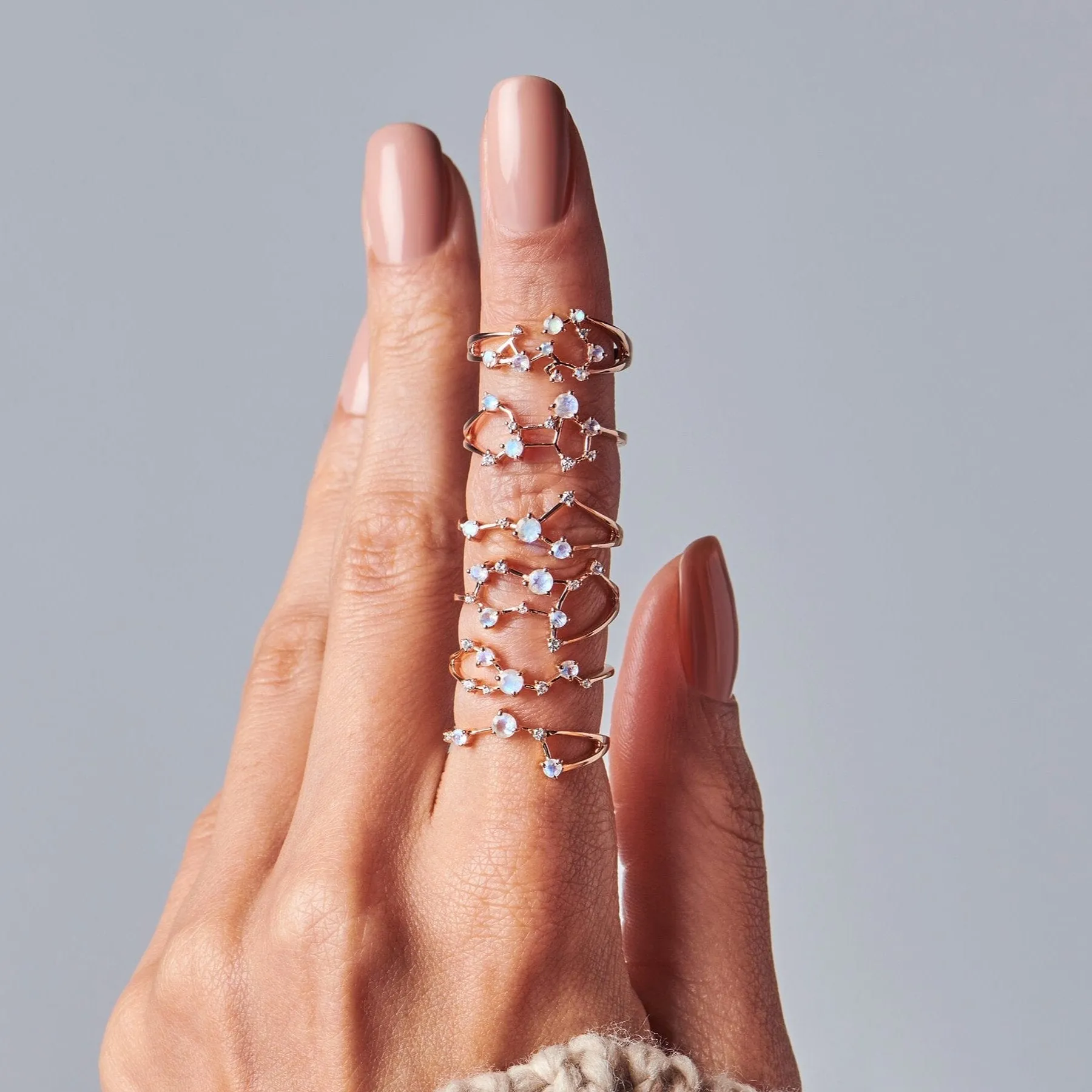 Moonstone Ring - Sagittarius Zodiac Constellation